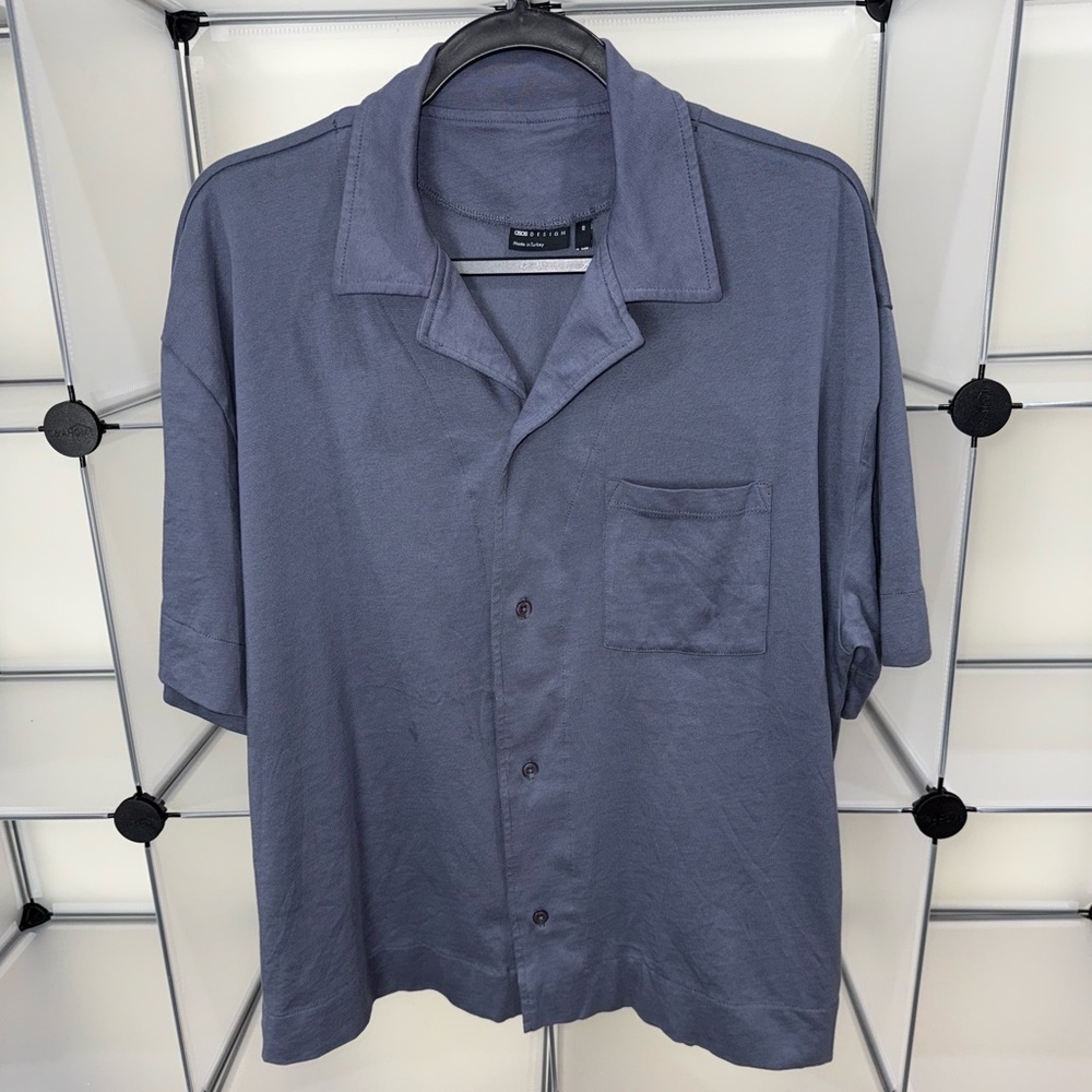ASOS DESIGN Relaxed Short Sleeve Pique Jersey Shirt Size XS